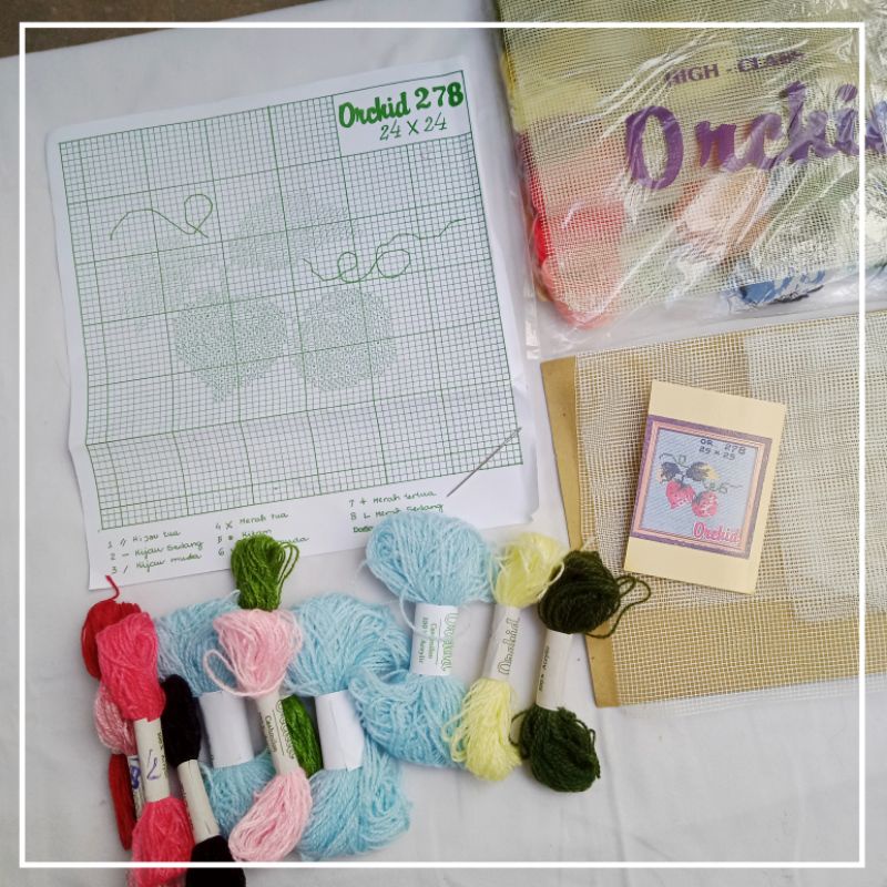 SET KRUISTIK ORCHID CROSS STITCH