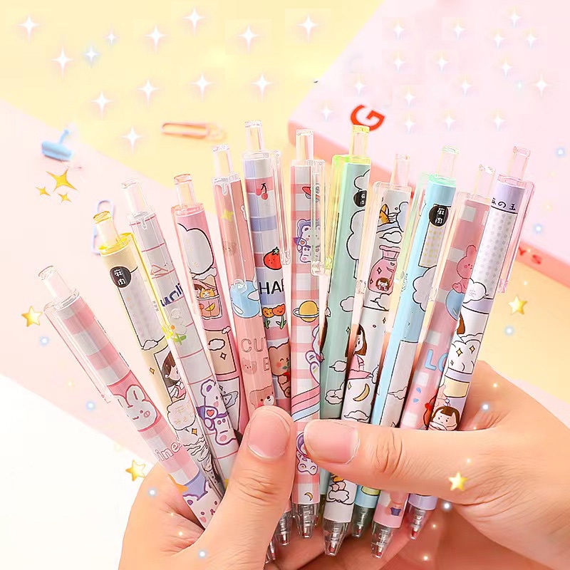 [1 PCS] PEN GEL MEKANIK MOTIF CARTOON PULPEN GEL MEKANIK LUCU PULPEN AESTHETIC