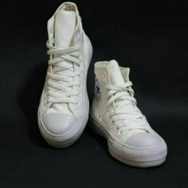 Sepatu Full White Converse Allstar CT High Tinggi Putih Fullwhite Sneakers Pria Wanita Kets Kuliah