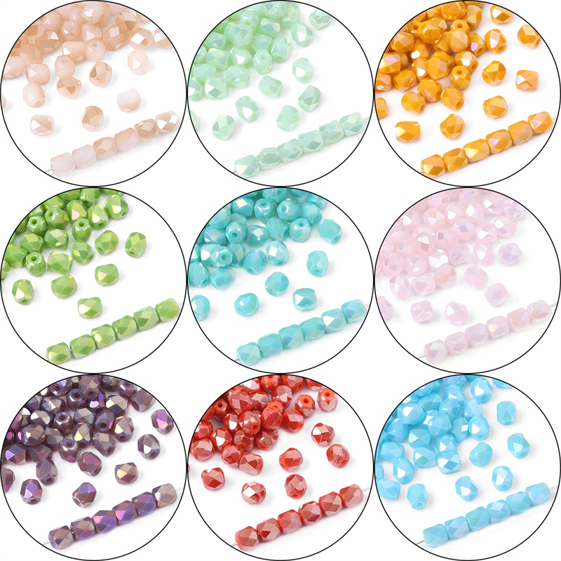 20 Pcs Manik-Manik Kaca Kristal Handmade Ukuran 5x6mm Untuk Membuat Perhiasan Kalung Gelang Dan Anting