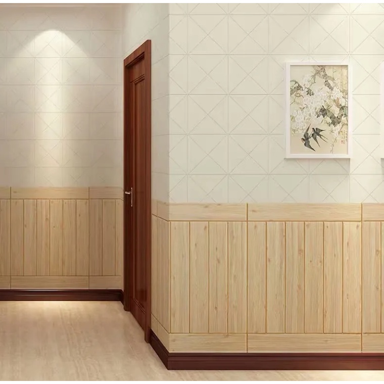 （COD ）Wallpaper 3D FOAM / Motif Kayu Wood Foam Dekorasi Kamar Murah High Quality 70x70cm-4