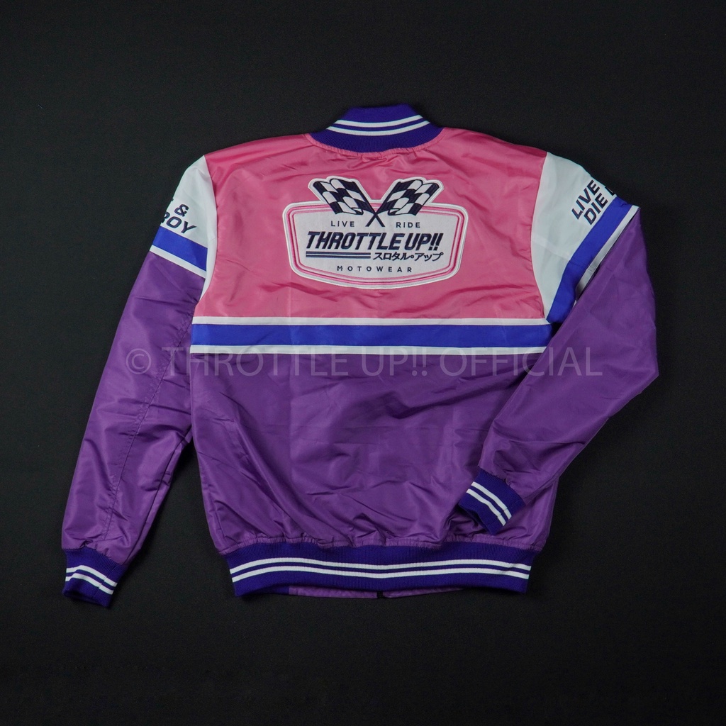 jaket THROTTLE UP!! Speed Legend Varsity Pink Purple