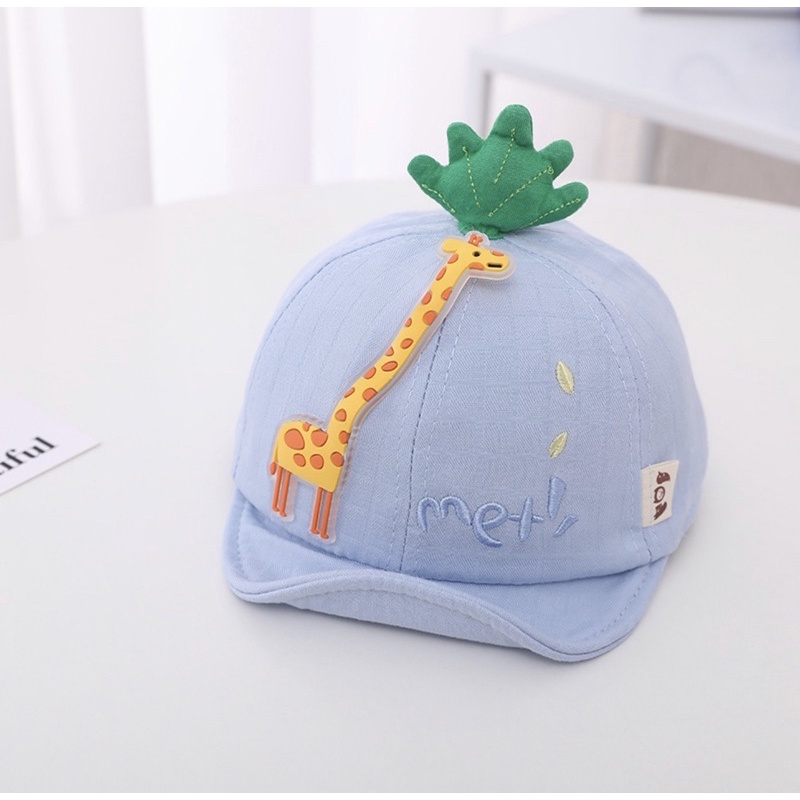 Topi Anak Bayi Balita Impor Model MET Jerapah Anak Laki Laki Anak Perempuan/ Baby Kid Toddler Hat Cap-Met Biru