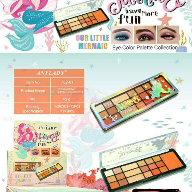 PROMO!!!EYESHADOW PALETTE ANYLADY OUR LITTLE MERMAID NO.752/OLIVE YOU FOREVER NO.916