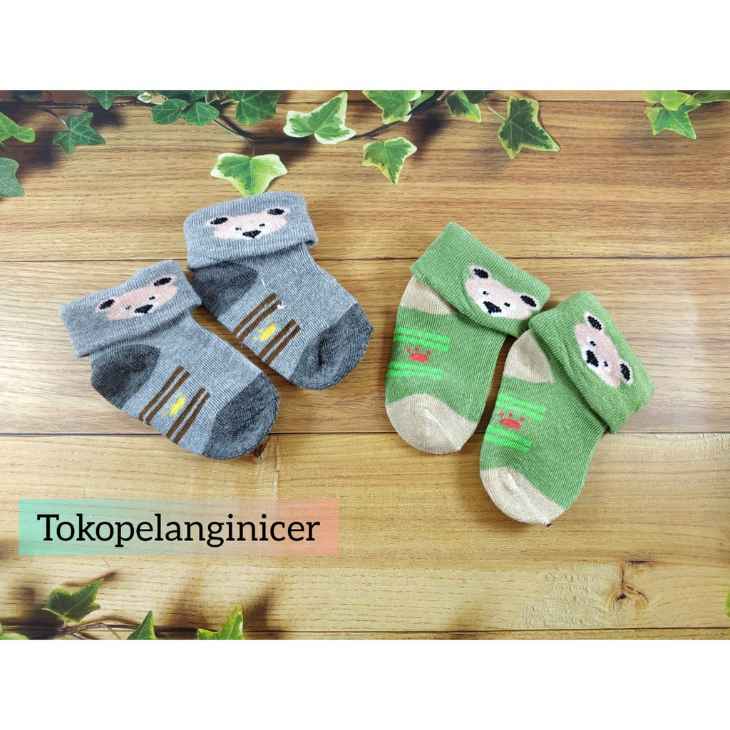 SEPASANG Kaos Kaki Bayi 0-12 Bulan Model Boneka Lembut  Tokopelanginicer _ Kaus Kaki antislip baby newborn katun