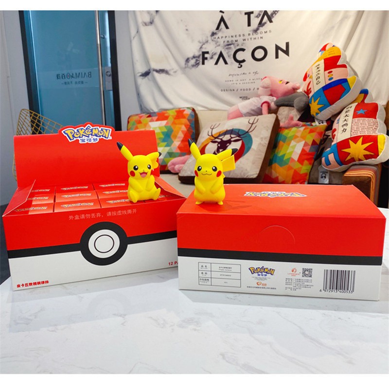 1pc Boneka Pokemon Pikachu Bahan PVC Untuk Hadiah Ulang Tahun Anak