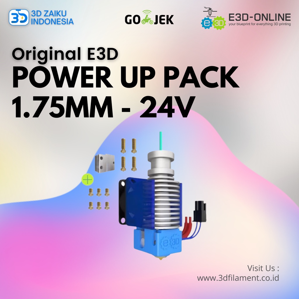 Original E3D V6 All-Metal HotEnd PowerUp Pack 1.75mm 0.4mm 24V from UK - Bowden