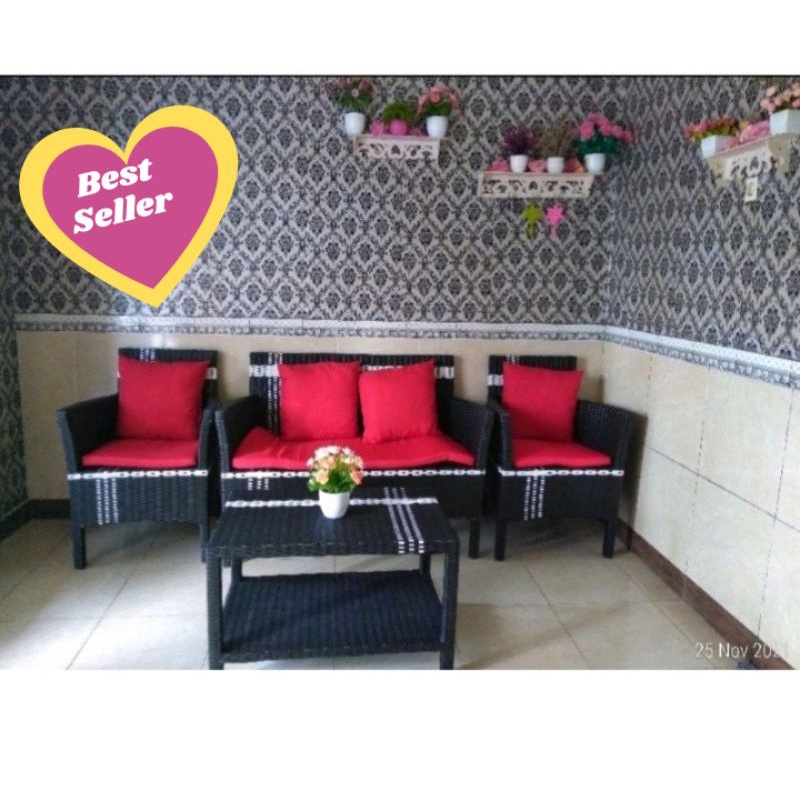 kursi tamu hawai rotan sintetis