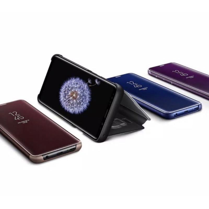 Clear View Samsung A6 A6Plus A8 A8Plus casing Mirror Flipcase