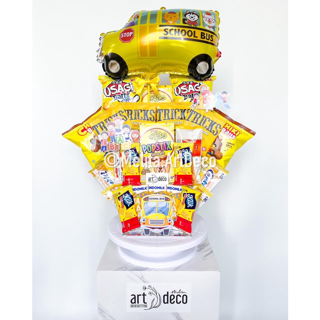 

Snack Tower Tema School | Gift Birthday | Set Hadiah & Hampers Makanan