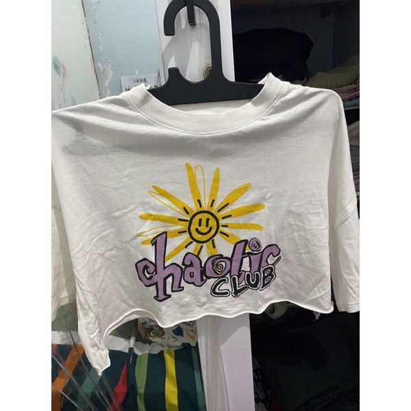 preloved hnm kaos crop top putih xs