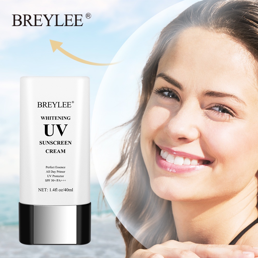 BREYLEE WHITENING UV SUNSCREEN CREAM- Krim Tabir Surya SPF 50++ Pelindung Wajah dari Sinar Matahari , Anti-Aging (40 ml)