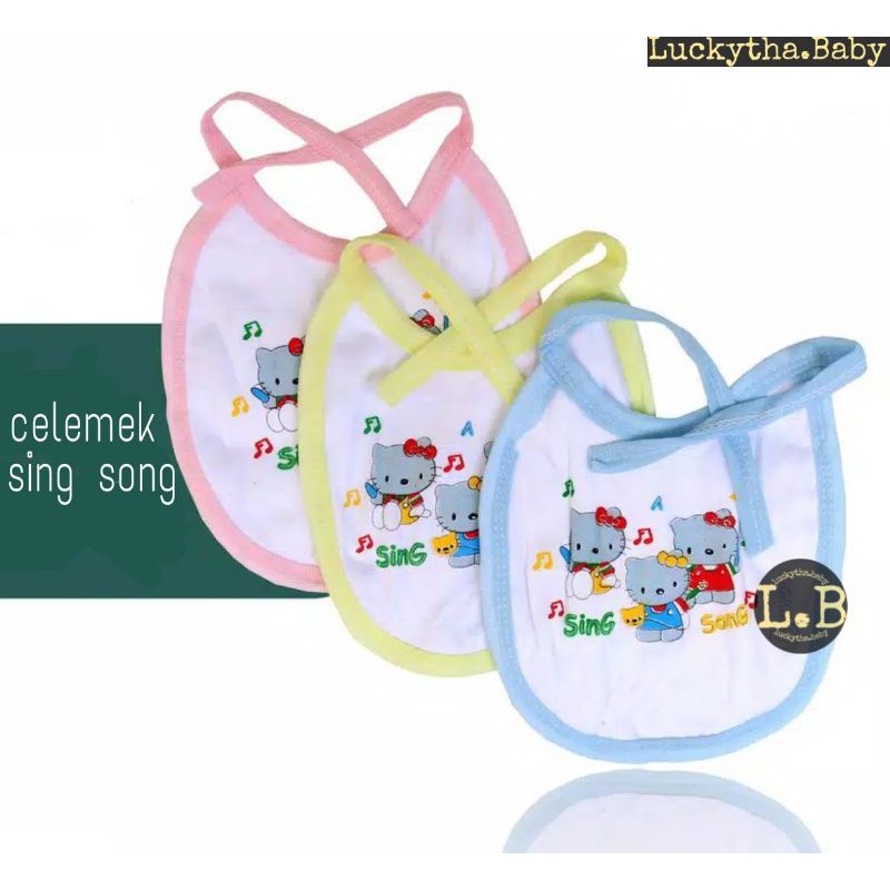 celemek bayi murah berkualitas / tatakan makan bayi/ slaber bayi sing song/ slaber bayi