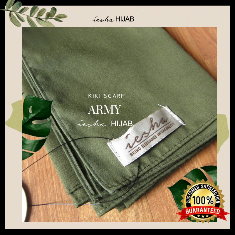  Jilbab  segi  empat  hijab hijau army  katun murah daily adem 