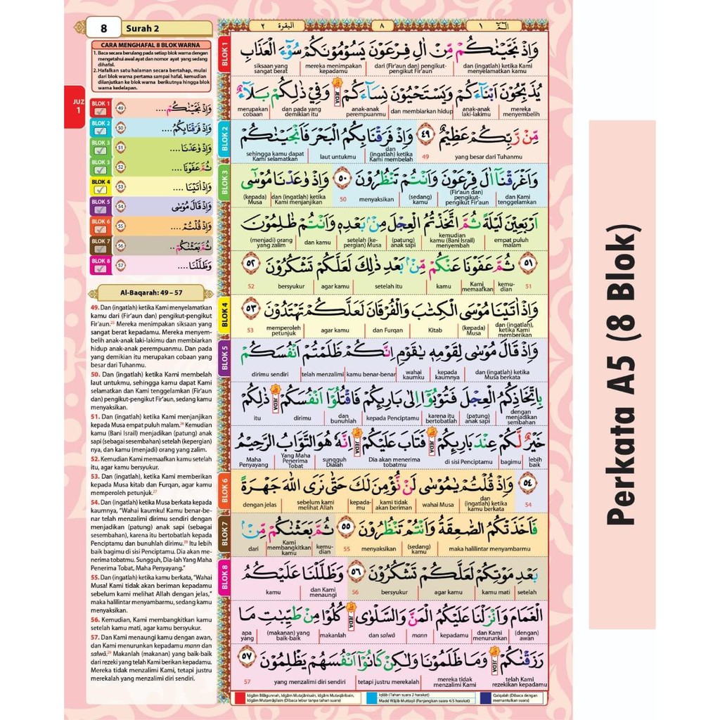 Mushaf Al Qur'an Al quran Alquran Terjemahan Perkata dan Tajwid Berwarna King salman