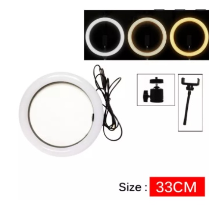 Ringlight LED 33cm Make Up Vlog Lampu RingLight