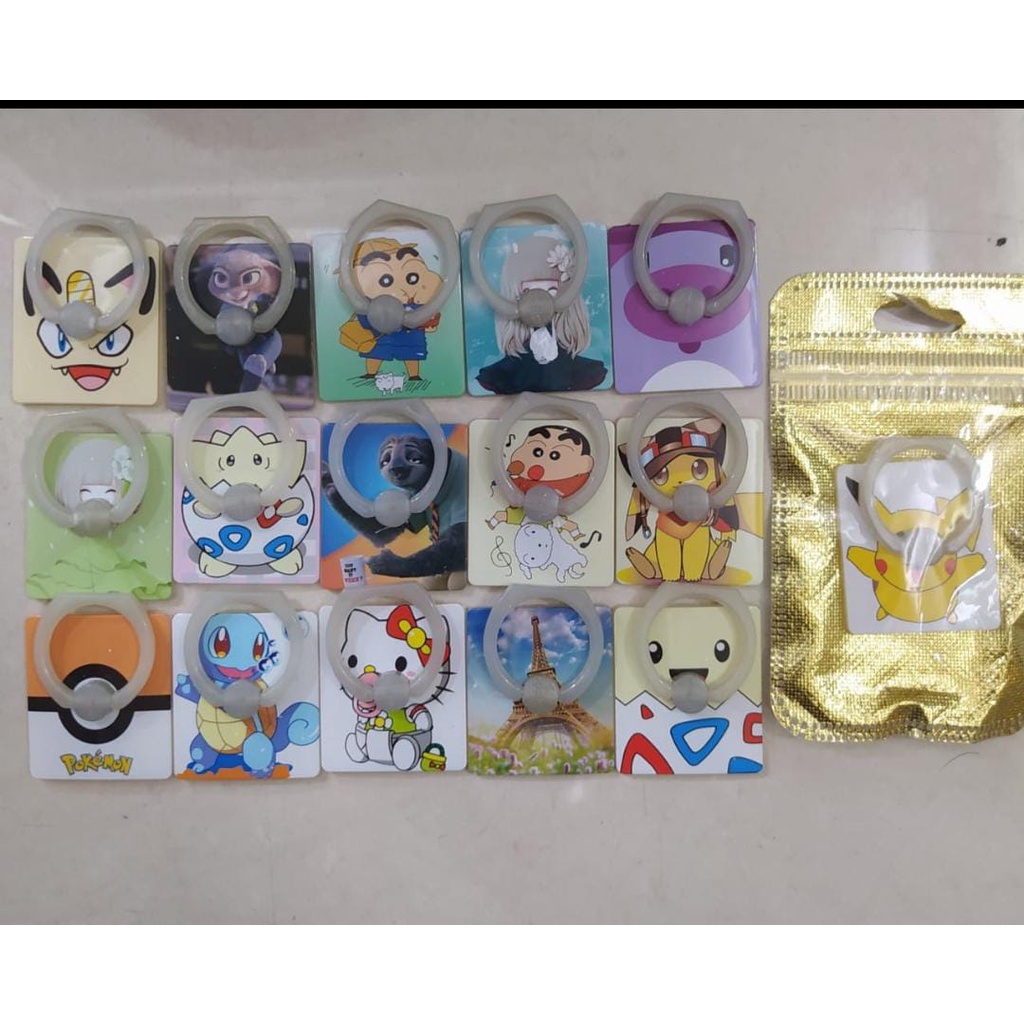 i-Ring/ring stand hp/Cincin Hp/popsocket glow in the dark motif kartun