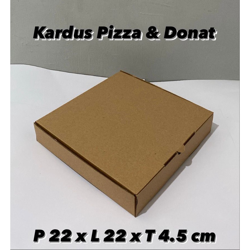 kardus pizza polos 22x22x4.5 karton box packing dus coklat kraft murah / dus baju / gift box