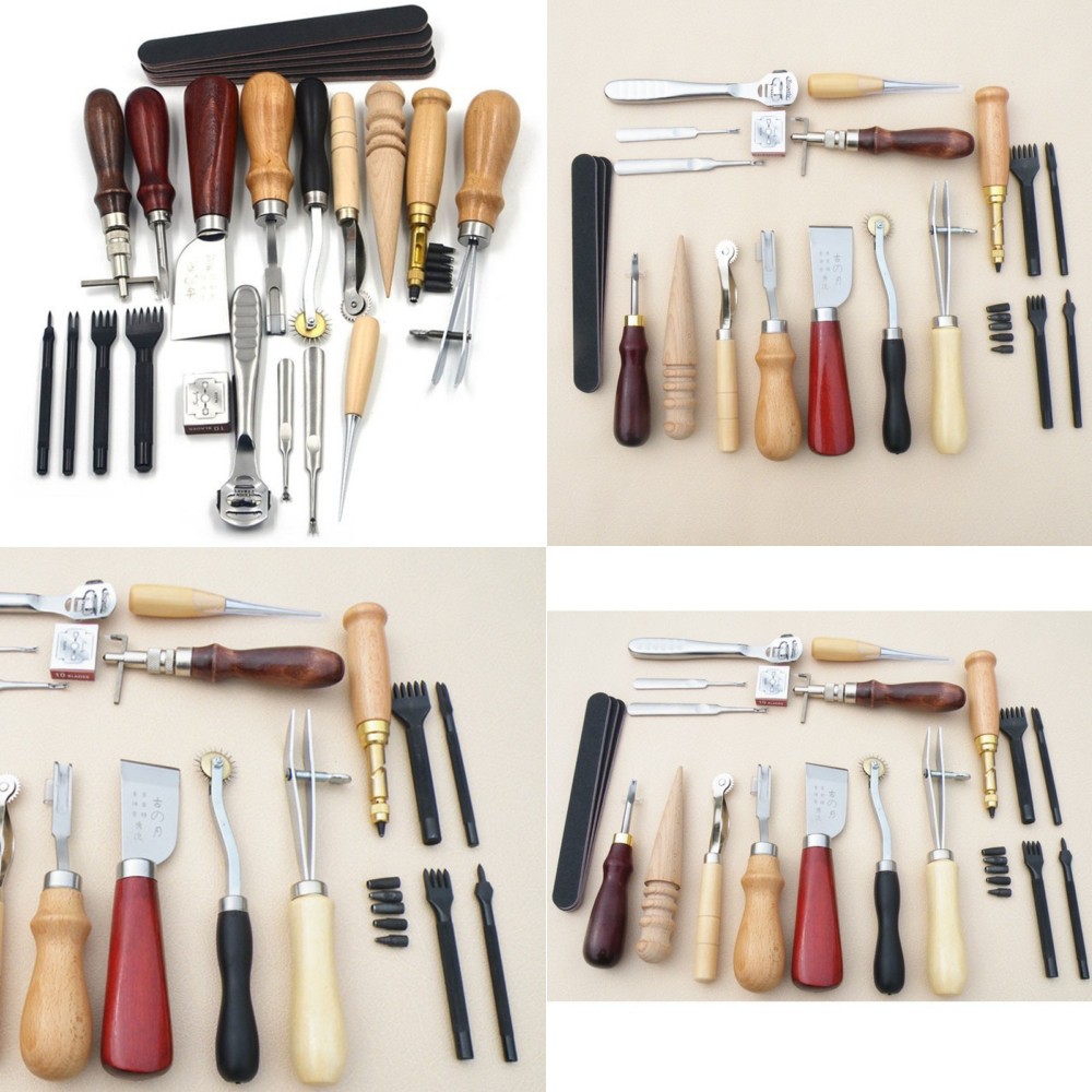 Grab Medan Peralatan Seni DIY Kulit 18 in 1 Leather Craft Stitching Sewing Tool Set Junetree WA