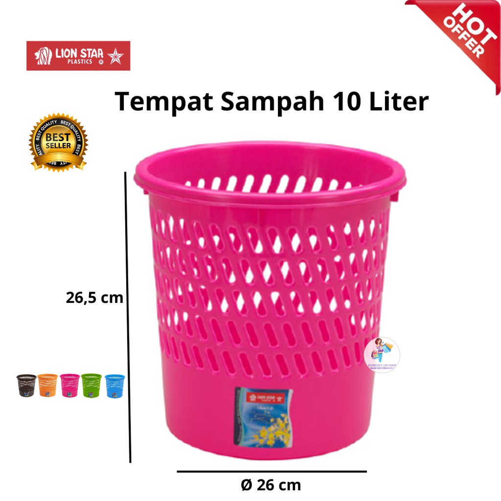 Kimberlyonshop Tempat Sampah C-30 Grill Bin 10 Litres Lion Star