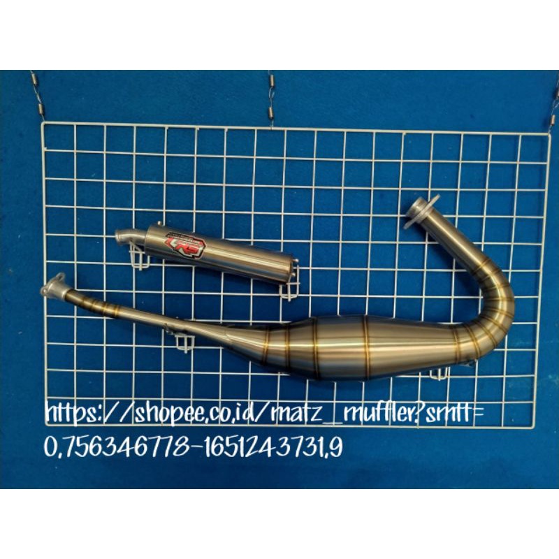 Knalpot Racing R9 Exhaust Type Non Cobra PNP Motor Ninja RR, Ninja R, Ninja SS. Bahan dari Stainless