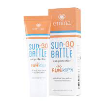 ✿ELYSABETHME✿ Emina Sun battle spf 30 PA +++  NEW! Fun size 23ml sunblock no whitecast cepat meresap sunscreen tekstur lembut