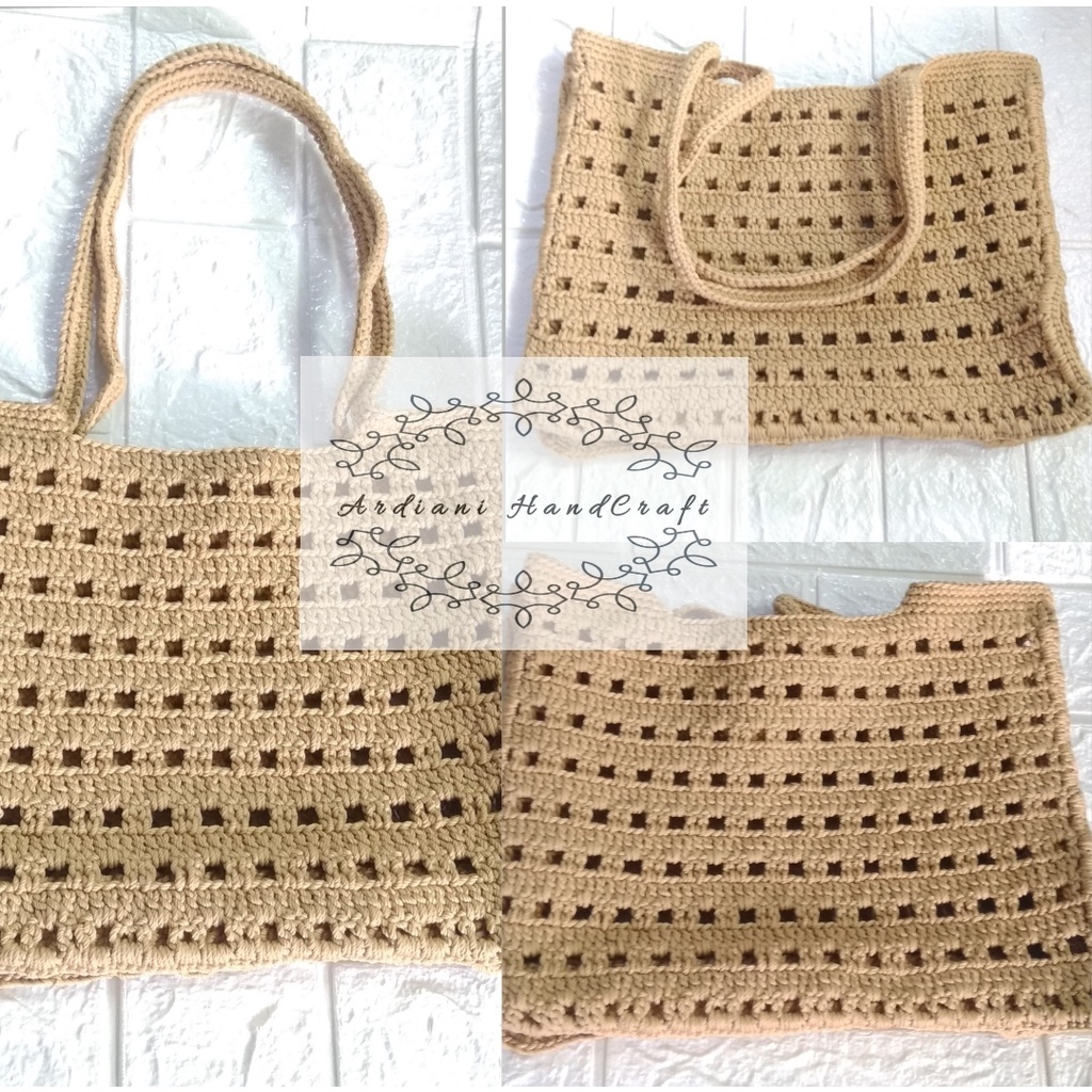 Tas Rajut Handmade / Tote Bag Wanita / Tas Tote Rajut Handmade / Tas Rajut Simple Handmade