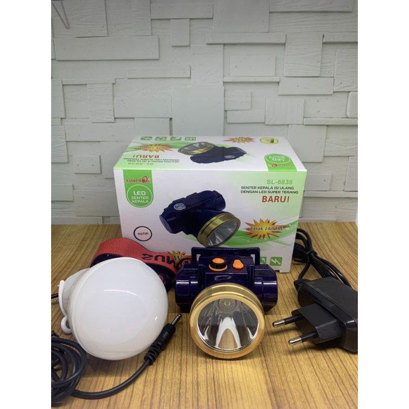 Senter Kepala Sunpro SL 8838 ada Korek Api - Headlamp Sunpro SL-8838
