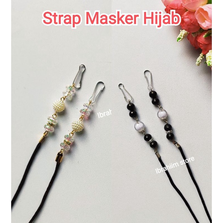 (ECER) STRAP MASKER HIJAB STRAP MASKER 2 IN 1 MURAH GROSIR / KALUNG MASKER MUTIARA / KALUNG MASKER HIJAB