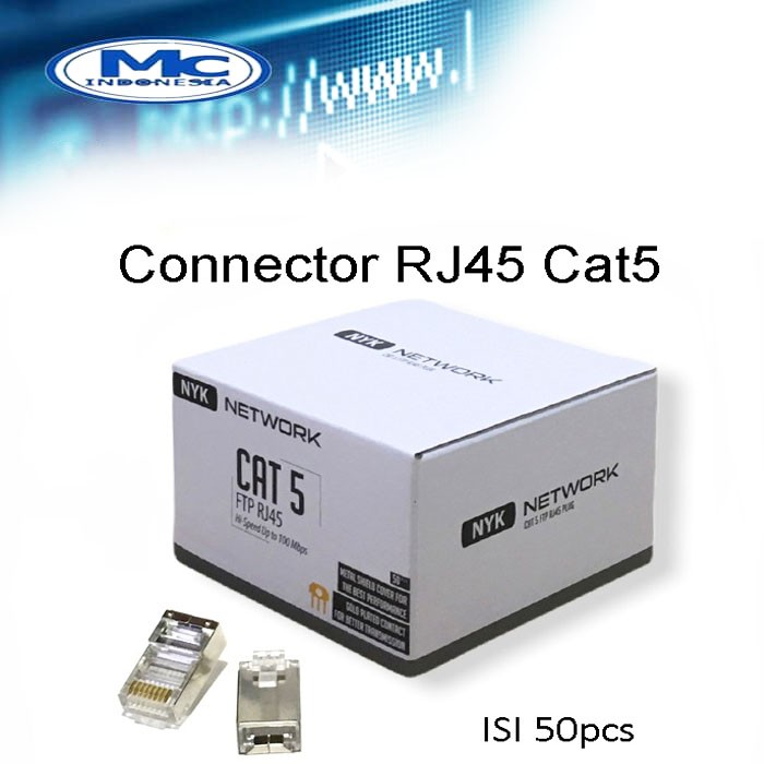 Konektor RJ45 Besi CAT5 Isi 50