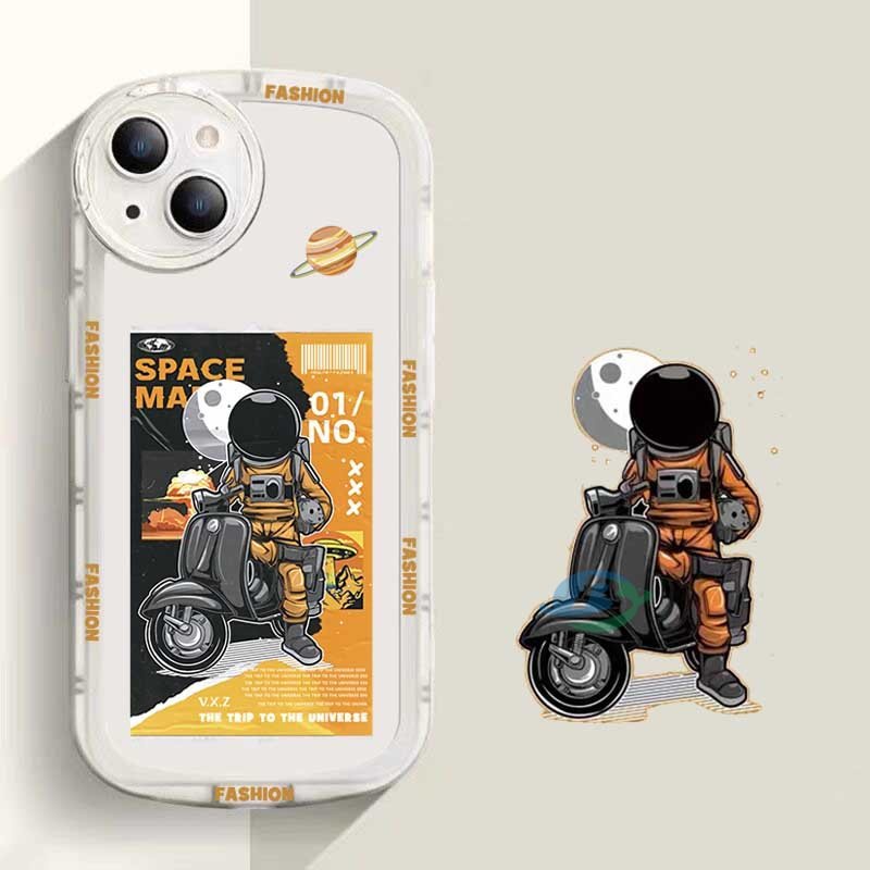 Casing TPU Realme 5 5i 6i C3 C35 C21Y C25Y C21 RealmeC11 2021 C25 C15 C12 C2 Motif Astronot