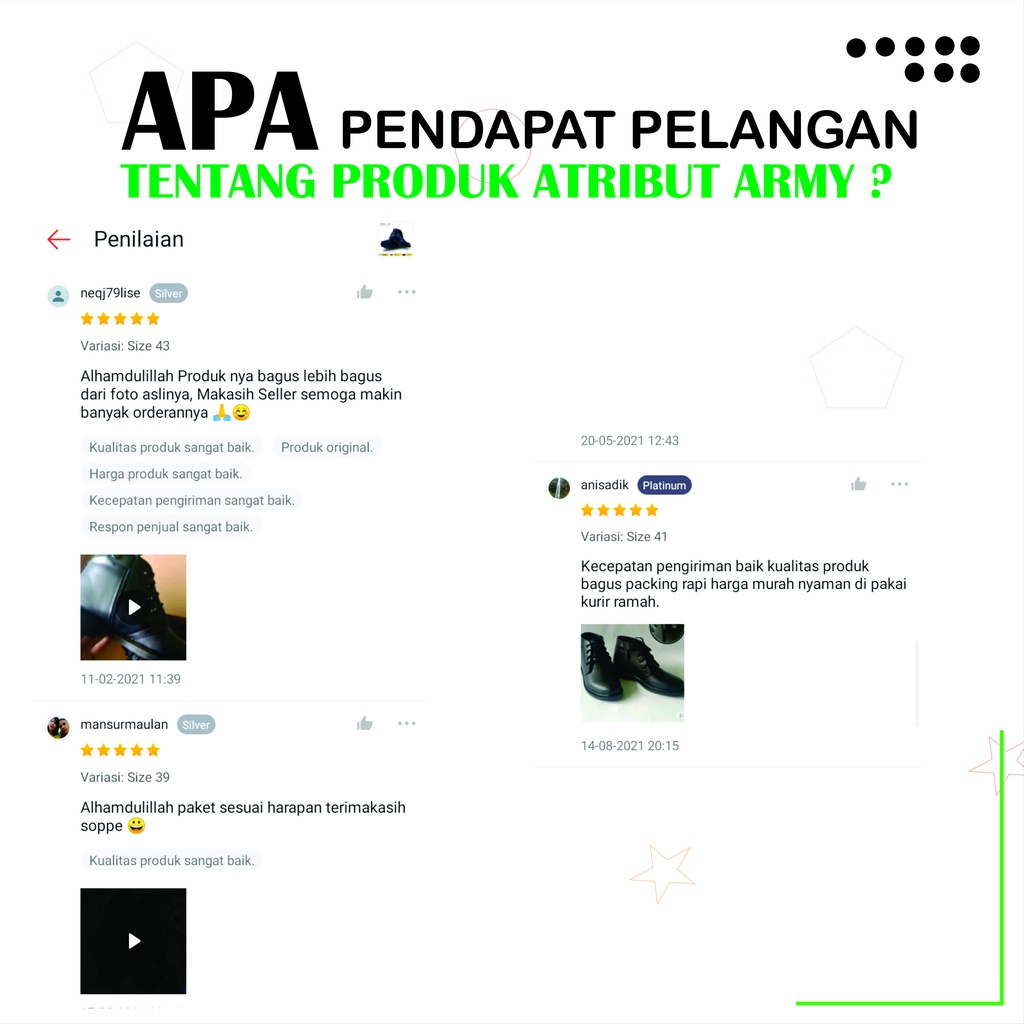 Sepatu PDH DOFF Satpam TNI Security Sepatu Kerja Dinas Pria Polisi Tali Resliting Sepatu Kantoran