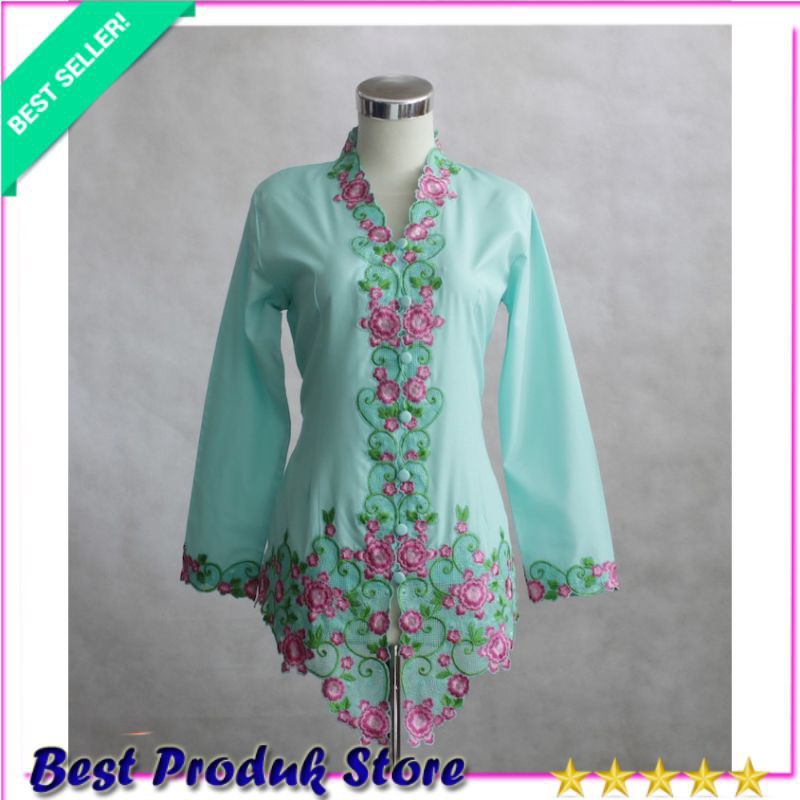 ?49± Kebaya Modern Set Kebaya Brukat Kebaya Couple Kebaya Katun Bordir 5 Warna Elisa Hijau Mint š