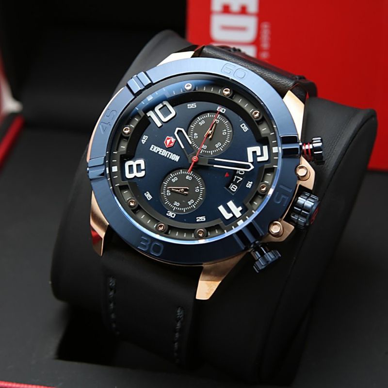 Expedition E 6763 Chronograph Pria Leather Strap Original