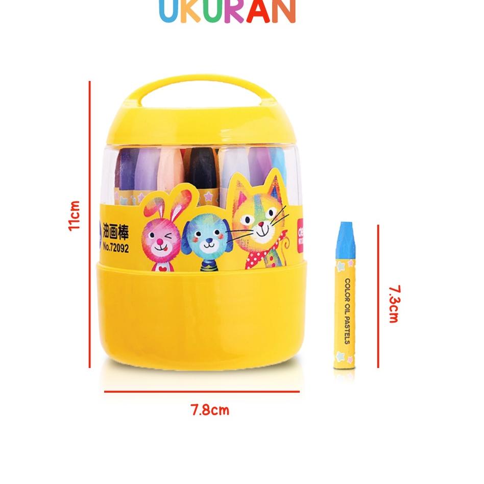 

SALEE!!!!.. Crayon Anak Mewarnai 24 Warna Krayon Oil Pastel Desain Barrel KIDS LAND