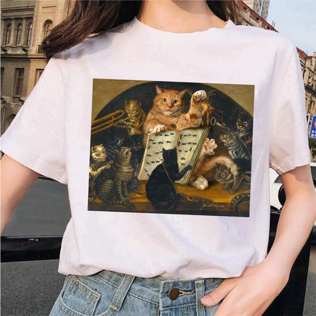 T - Shirt aesthectic van gogh cat cute Crbn_cloth part 1