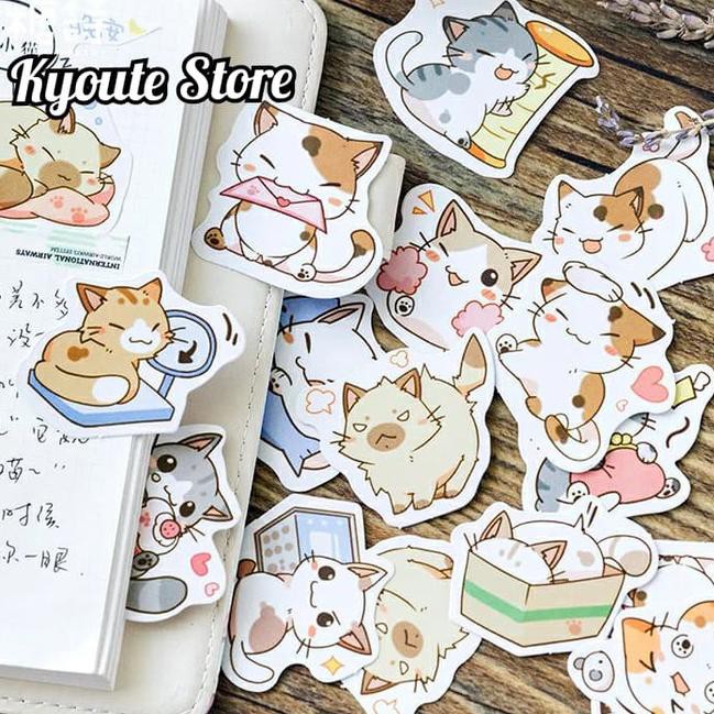 

mgu-487 45 pcs Sticker Deco Cute Grey Cat Scrapbook DIY Bujo Journal Planner