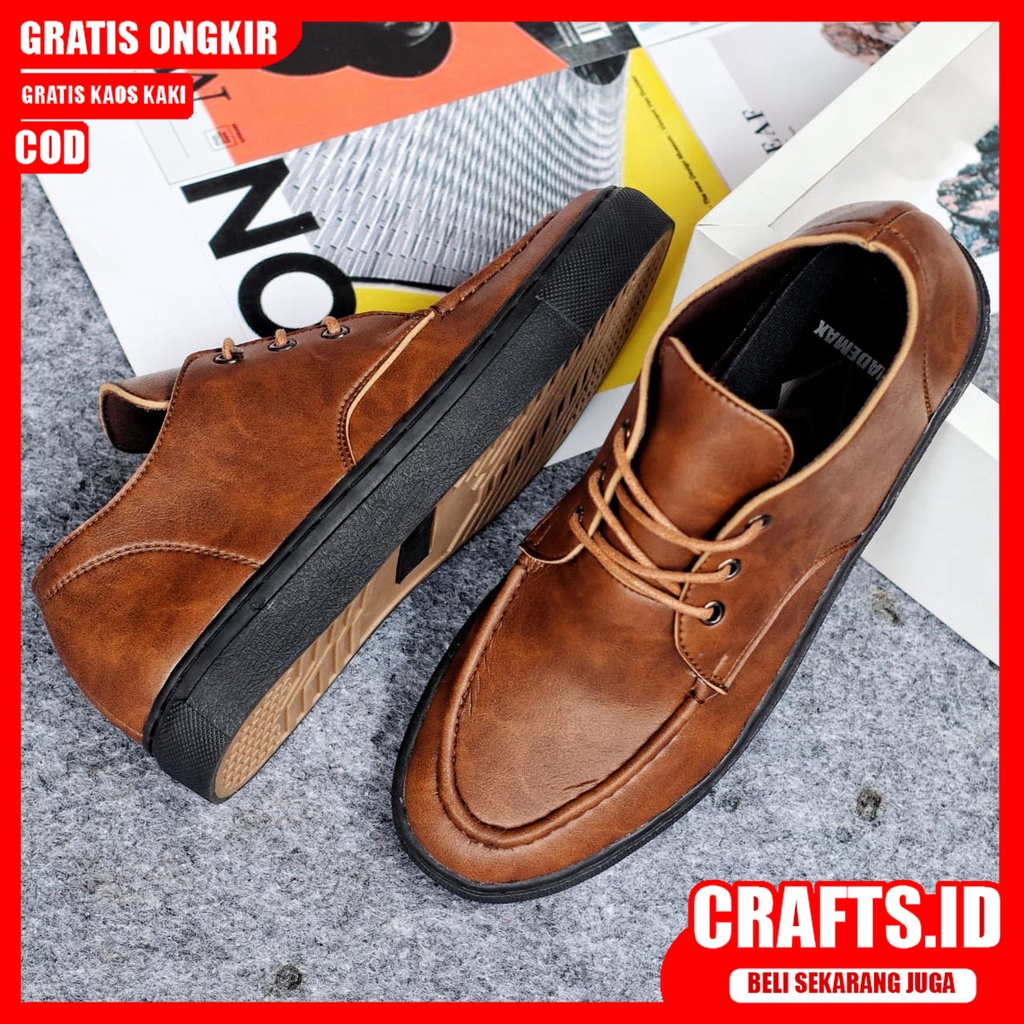 CRAFTS X SHAKAI Sepatu Formal Pria Sepatu Pantofel Sepatu Casual Pria Kerja Kulit Syntetic Cowok