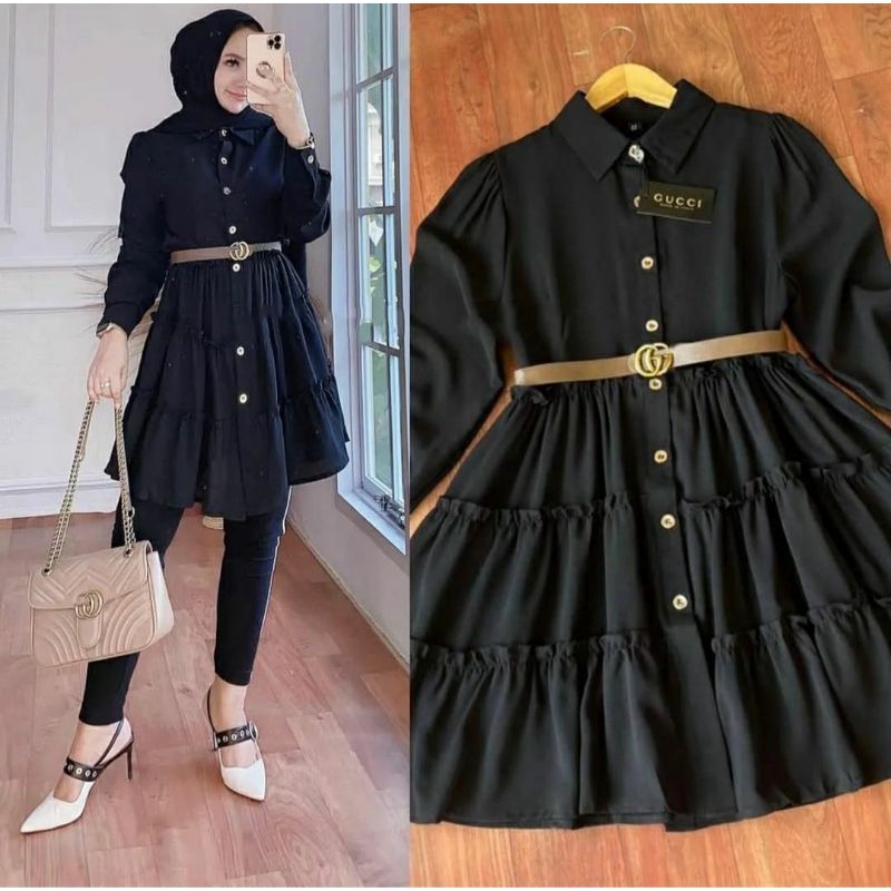 Jual Eliza tunik//kemeja tunik//kemeja putih//atasan wanita//atasan