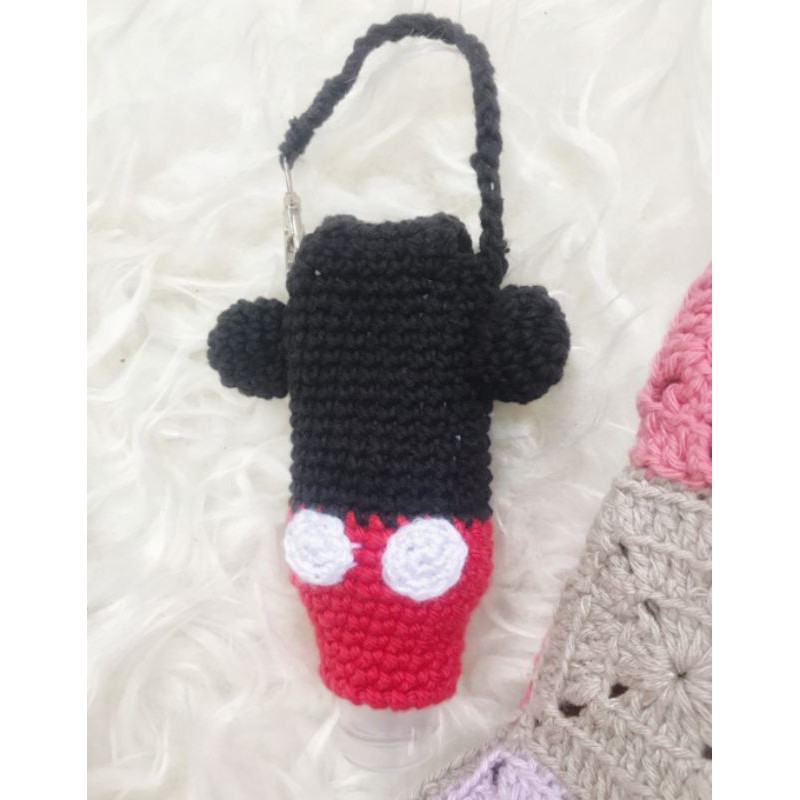Hand sanitizer holder gel 50 ml/mickey mouse/tempat hand sanitizer/tempat hand sanitizer rajut