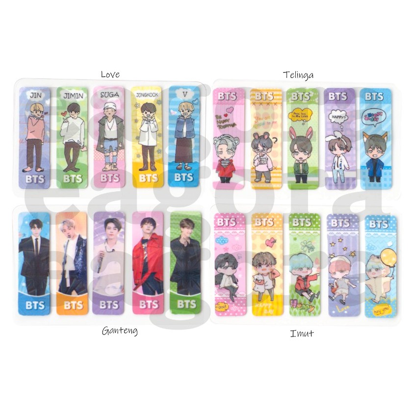 Sticky Notes Bts Kpop Plastik Memo Pembatas Buku Shopee Indonesia