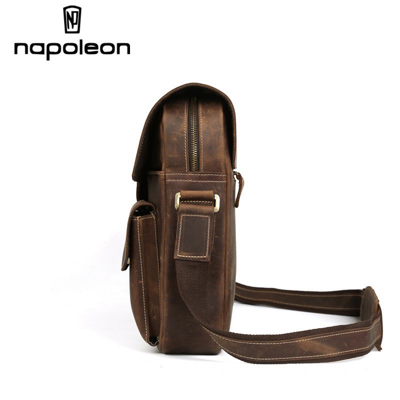 Tas Selempang Pria Kulit Asli Crazy Horse Leather - TEDOZ By Napoleon