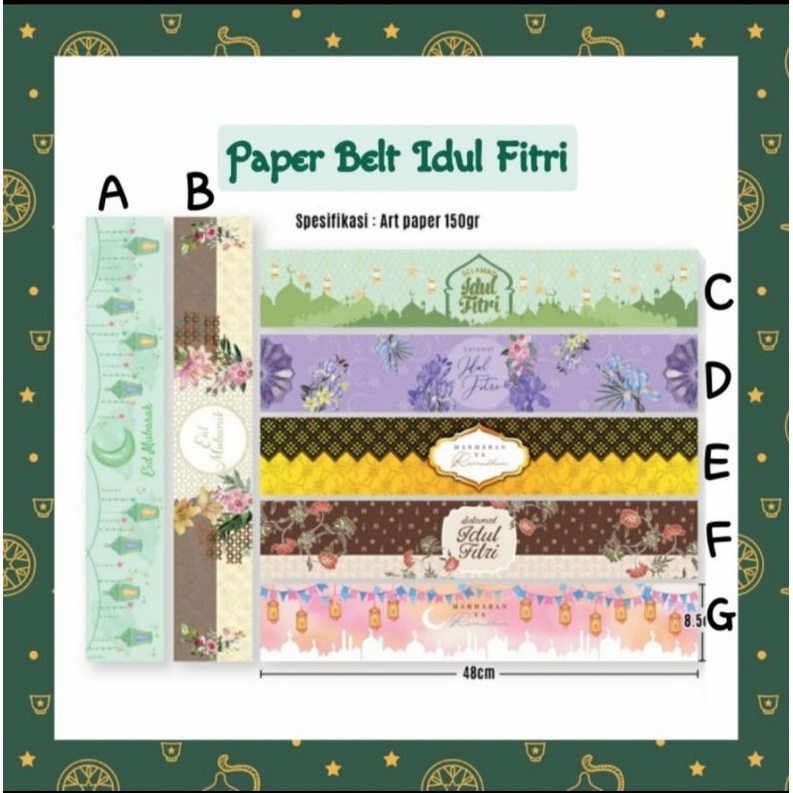 

Paper Belt Lebaran Idul Fitri Paperbelt Ramadhan Eid Mubarak Sabuk Sleeve Label