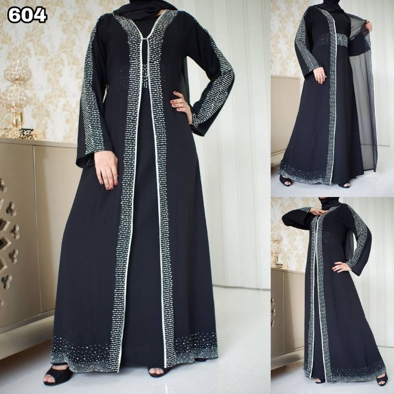 Abaya Turkey Modern Abaya Farasya Warna Hitam Bahan Jetblack dayyana abaya
