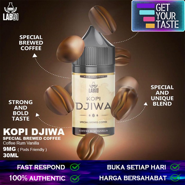 Kopi Djiwa Coffee Rum Vanilla Pods Friendly 30ML 100% Authentic by Lab51