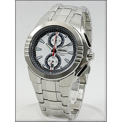 Seiko Mens SNN143P1 Chronograph White Dial | Jam Pria SNN143