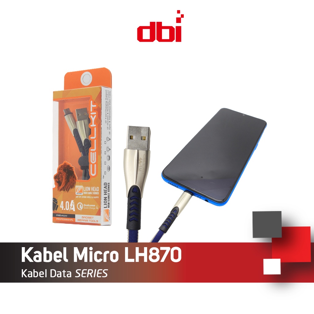 Kabel Data Flat Micro USB 100cm FAST CHARGING 4A CELLKIT LH870