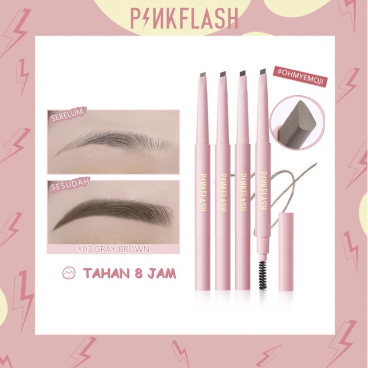 [ PINKFLASH ] OhMyEmoji Automatic Eyebrow Pencil Tahan Air Pigmen Pensil Alis PF013