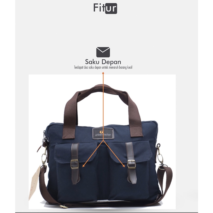 BUSY NAVY |ManNeedMe x URBAN| Tas Selempang Pria Tas Laptop Tas Jinjing ORIGINAL