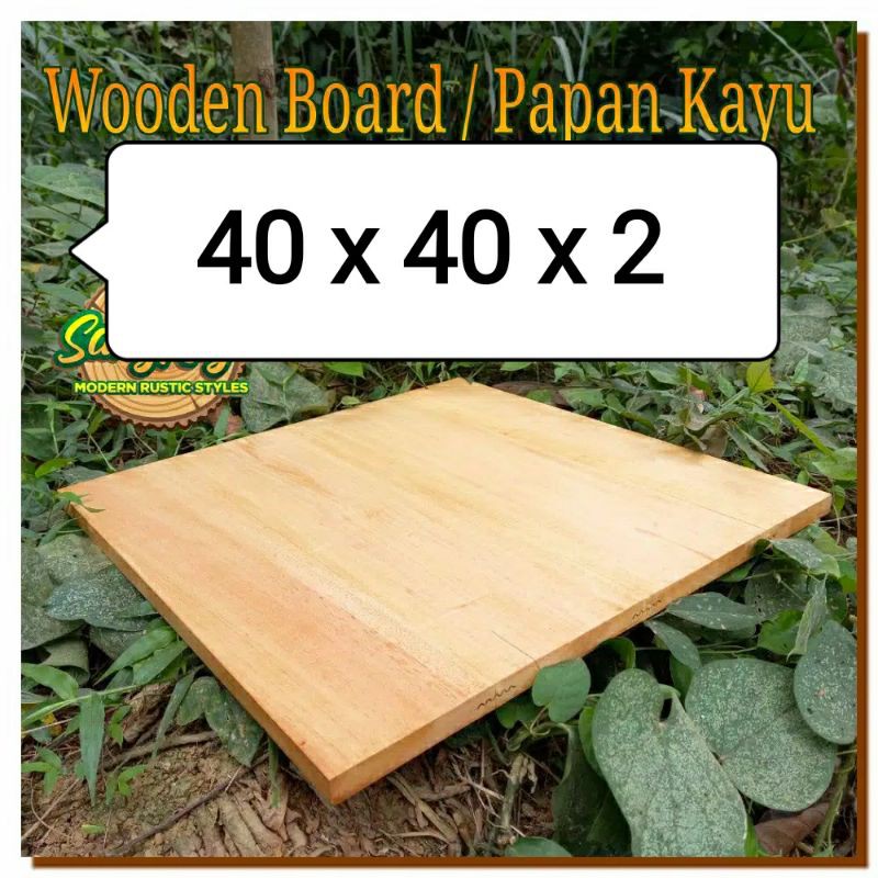 Kayu papan kayu 40x40x2 cm wooden cutting board talenan kayu nampan